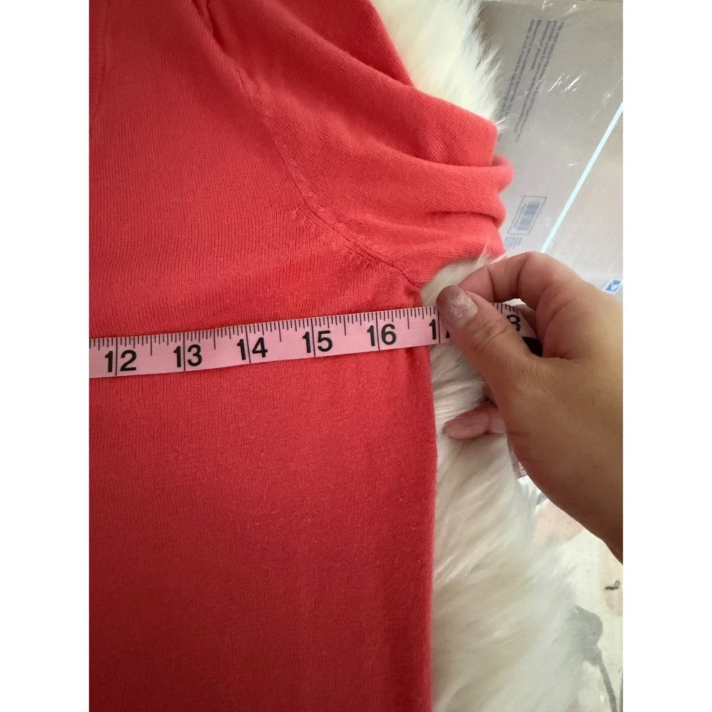New York & Co - Coral Ruffle Button Down Cardigan Sweater Women's Size‎ S